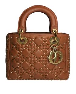 Mini Supple Studded Lady Dior, Leather, Brown, 28 - MA - 0127, 3